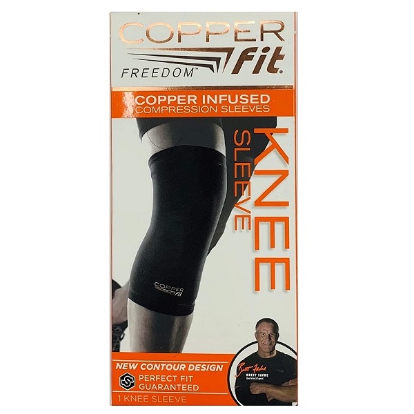 Copper Fit Freedom Knee Sleeve 2 Pack – Copper Infused Compression Sleeve  with Contour Design – 2 Knee Sleeve – As Seen on TV (Large) - Medpick