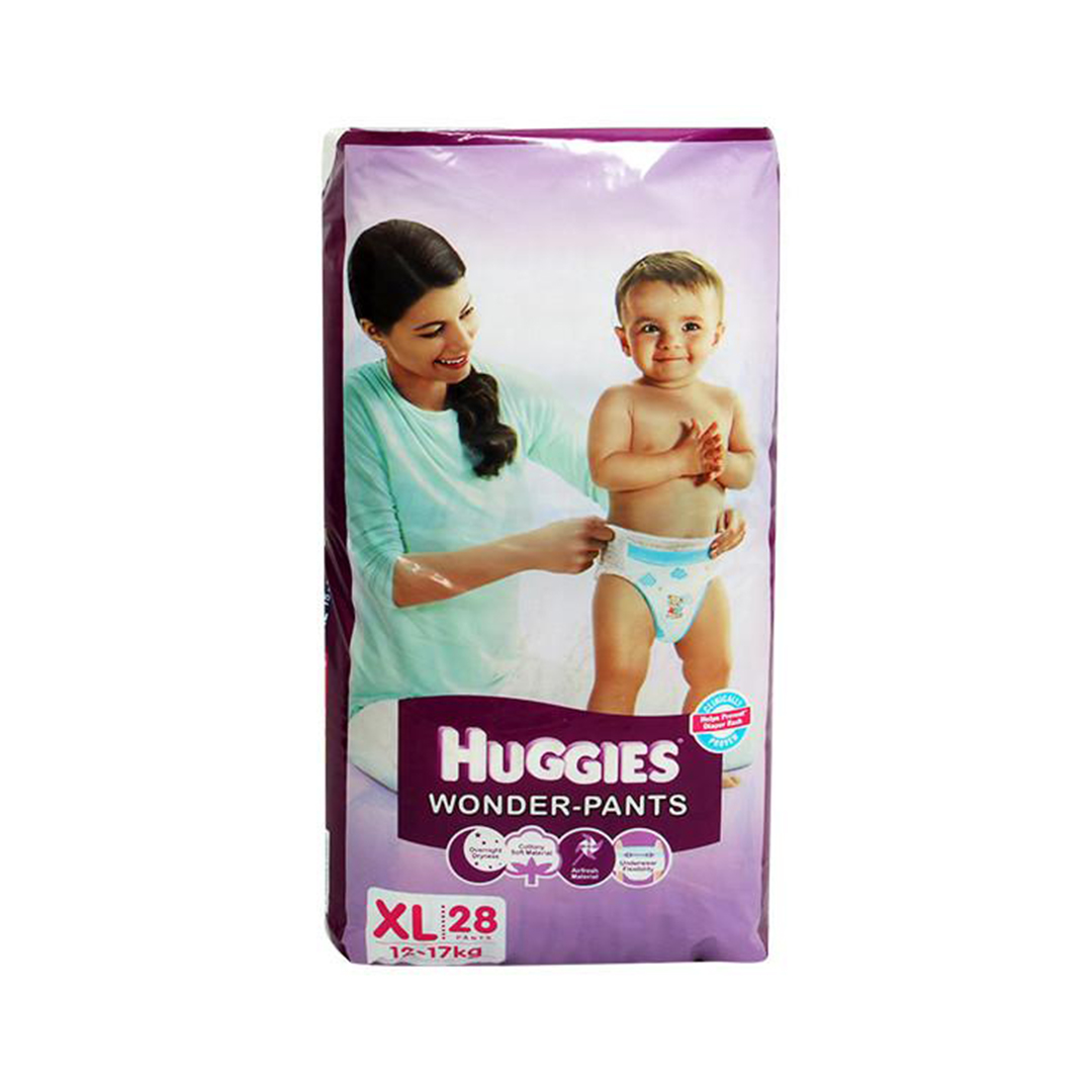 Buy Huggies Complete Comfort Wonder Pants Extra Large (XL) Size (12-17 Kgs)  Baby Diaper Pants, 56 count| India's Fastest Absorbing Diaper with upto 4x  faster absorption | Unique Dry Xpert Channel Online
