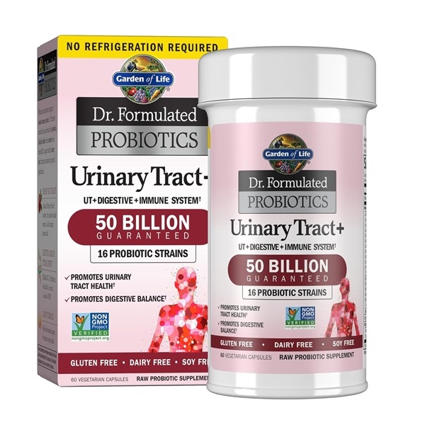 Garden of Life Probiotic Supplement for Urinary Tract Health - Dr. Formulated Urinary Tract+ for Digestive and Urinary Tract Support, Shelf Stable, 60 Capsules