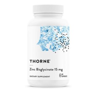 Thorne Zinc Bisglycinate 15mg Dietary Supplement, 60 Capsules