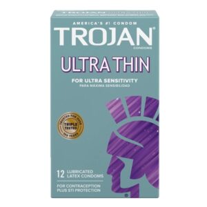 Trojan Condom Sensitivity Ultra Thin Lubricated, 12 Count