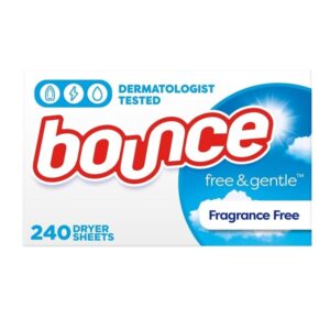 Bounce Fabric Softener Sheets, Free & Gentle, 240 Count