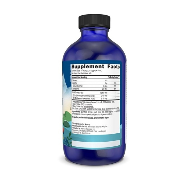 Nordic Naturals Arctic Cod Liver Oil | 1060 Mg Omega 3 Fish Oil EPA & DHA Supplement | Omega 3 Cod Liver Oil Liquid For Heart, Brain Health & Optimal Wellness | Unflavoured Fish Oil 8 Fl Oz (237 Ml) - Image 2