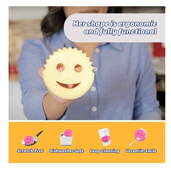 Scrub Daddy - Scrub Mommy Dual-Sided Scrubber and Sponge - Scratch Free & Resists Odors - 1 Count - Image 3