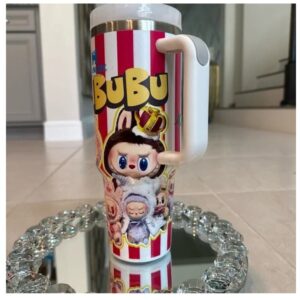 Stanley Striped Tumbler with Cute Character Design